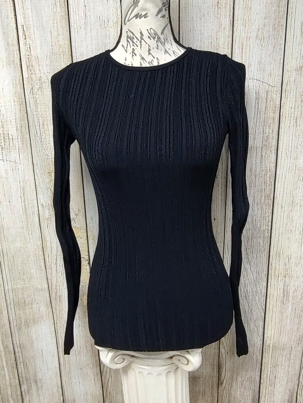 💥 3/$20 H&M Black Ribbed Long-Sleeve Women's Top